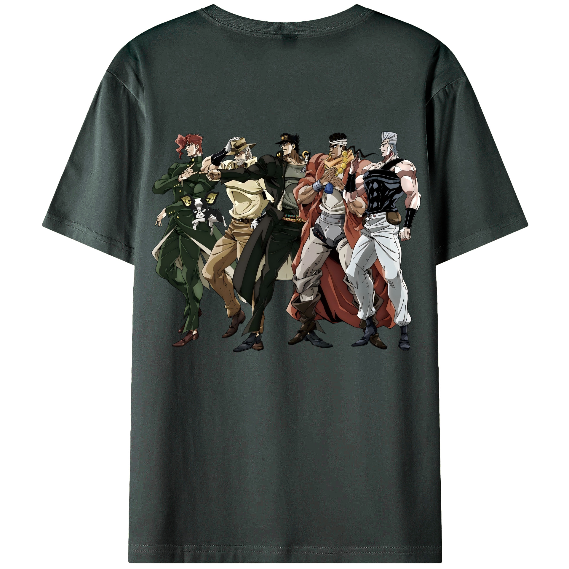 （画像用） ジョジョの奇妙な冒険 JoJo's Bizarre Adventure 綿100％ メンズ半袖Tシャツ（バックプリント） 通気性